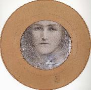 Fernand Khnopff, Brown eyes and a Blue Flower